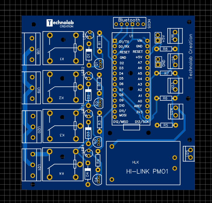 Arduino Nano based Bluetooth & Manual Control Homeautomation System