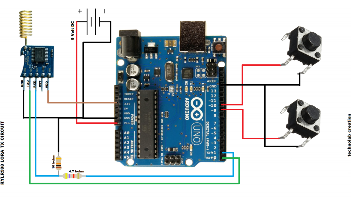 Reyax RYLR998 LoRa Module with Arduino.