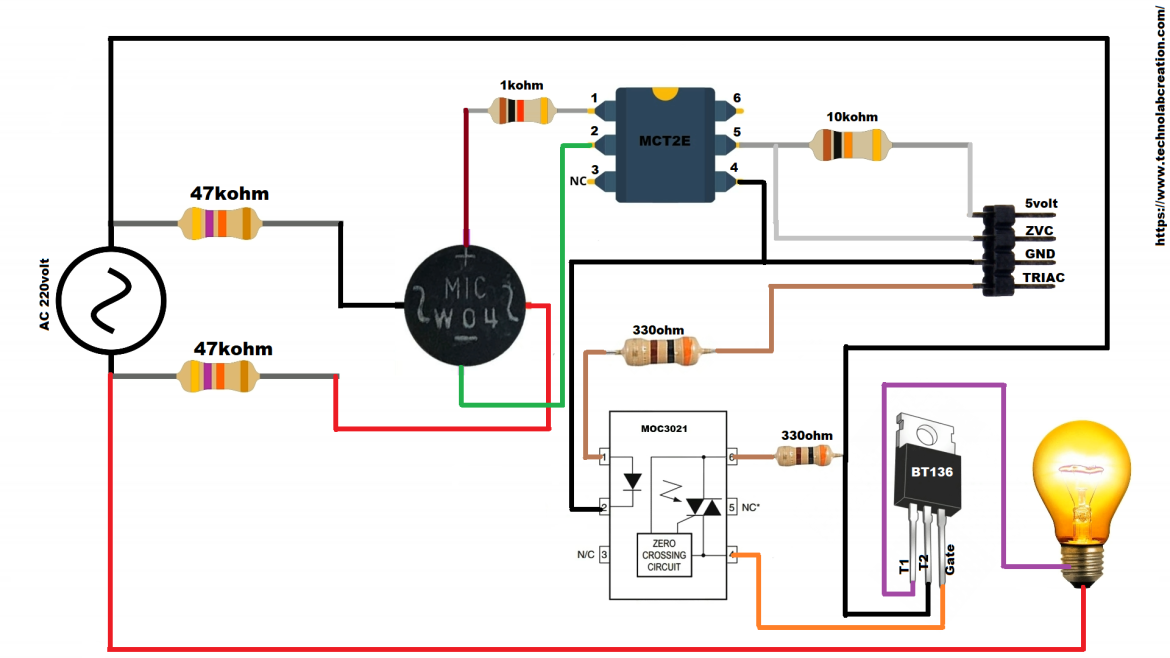 AC Light Dimmer Using TRIAC & ESP32.